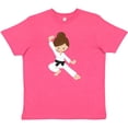 thumbnail image 3 of Inktastic Cute Girl, Brown Hair, Black Belt, Karate Pose Youth T-Shirt, 3 of 5