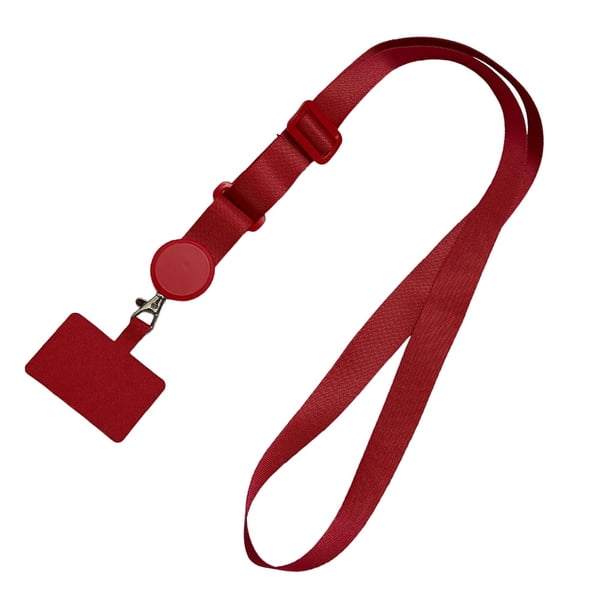 Injueey Cordones universales para teléfono, parche cruzado para viajar, senderismo, portátil, desmontable, para colgar en el cuello, correa de cuerda Teléfono y Comunicación Rojo