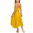 thumbnail image 3 of VISgogo Vestido largo holgado para mujer, color sólido, cuello en V, cordón en la cintura, sin mangas, vestido sin mangas VISgogo  moda, 3 of 4