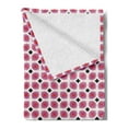 thumbnail image 2 of Abstract Soft Flannel Fleece Throw Blanket, Repetitive Circular Pattern Bold Geometric 1970's Style, Cozy Plush for Indoor and Outdoor Use, 60" x 80", Pink Vermilion, by Ambesonne, 2 of 5