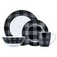 thumbnail image 1 of Ensemble de service 16PC Carreauté Gris Noir, 1 of 5