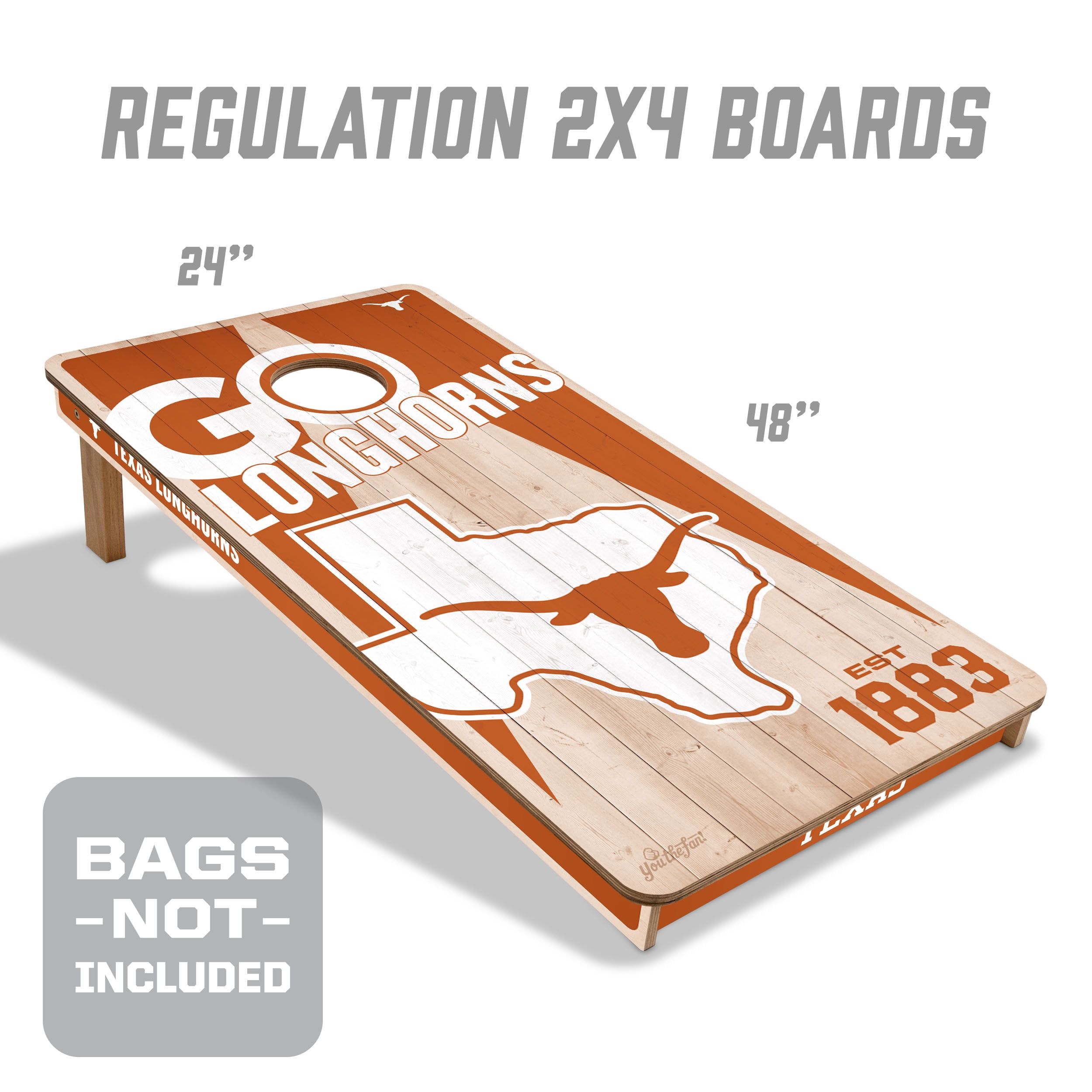 YouTheFan NCAA Texas Longhorns 2' x 4' Cornhole Game No Bags