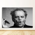 thumbnail image 3 of Cuadro de pared con fotografía de Jack Nicholson, decoración artística, póster de cigarros de Jack Nicholson, impresiones artísticas de pared, pinturas en lienzo en blanco y negro, 3 of 5