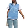 thumbnail image 1 of Okbabeha Women’s V Neck Sleeveless Animal Pattern Loose Knit Sweater Vest, 1 of 9