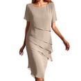 thumbnail image 2 of Tshirt Dress Women Summer Chiffon Patchwork Short Sleeve Crewneck Lightweight Dresses T Shirt Dresses for Women, 2 of 8