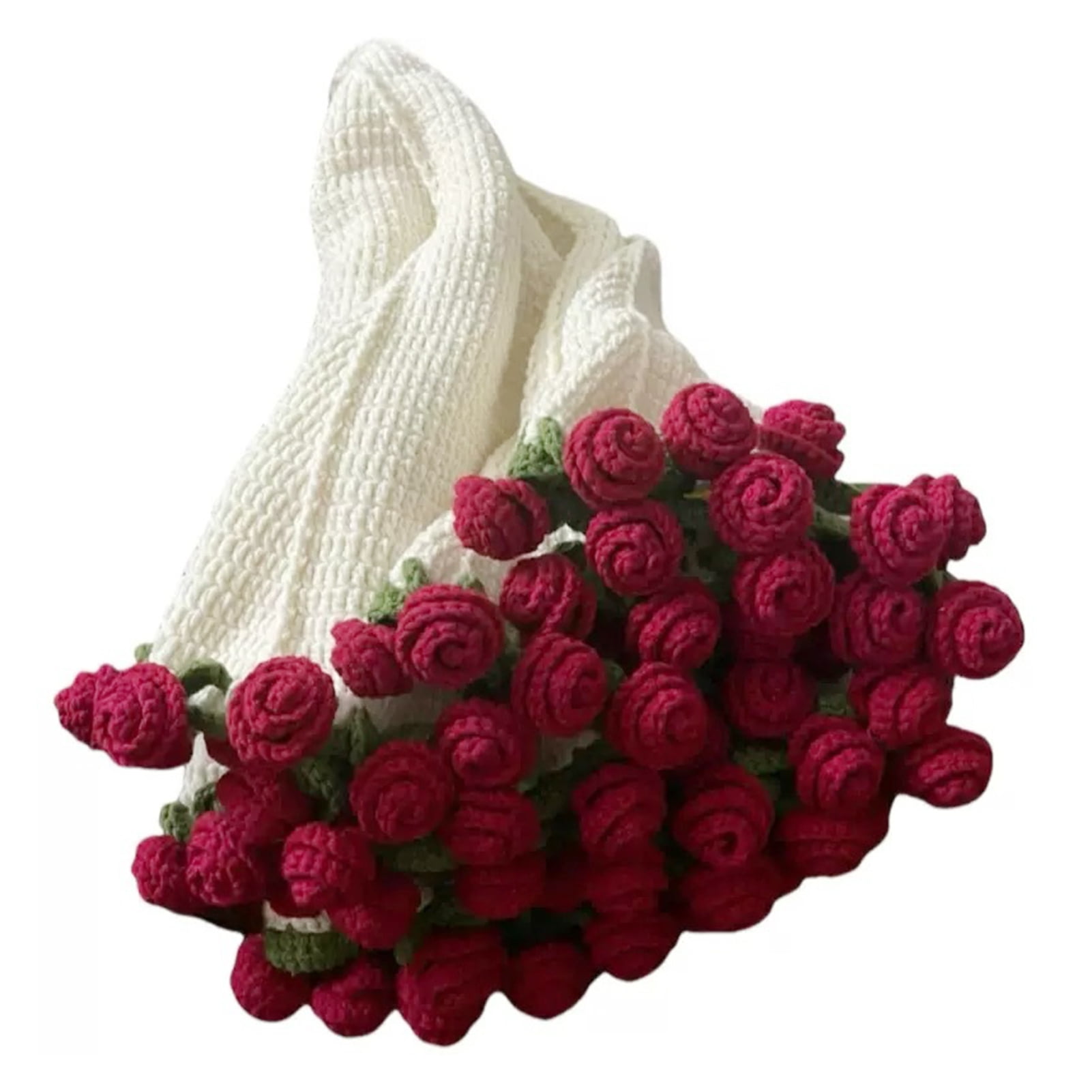 ZenCart DIY Crochet Flowers Blanket Rose Bouquet Blanket Crocheting Kit Bouquet Throw Blanket Craft Kit for Mother's Day Birthday Gift Home Decor