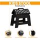 thumbnail image 3 of 1 taburete plegable para niños de 29x22x22 cm (negro): taburete plegable de plástico liviano para cocina, baño y sala de estar, 3 of 5