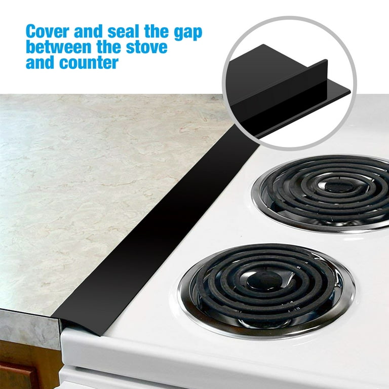 2pcs Kitchen Silicone Counter Stove Gap Cover Oven Guard Spill Seal Slit  Filler