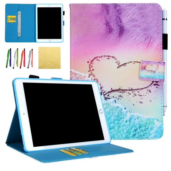 iPad Mini Case, iPad Mini 2/ Mini 3/ Mini 4 Wallet Cover, Allytech PU Leather Flip Wallet Kids Case with Auto Sleep/Wake Feature Smart Folio Stand Cover for Apple iPad Mini 1 2 3 4, Love Star