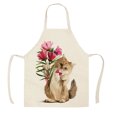thumbnail image 1 of Delantal Lino Gato con Flores 68x55cm Tmvgtek Para estrenar, 1 of 1