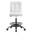 thumbnail image 6 of Modway Prim Metal and Vegan Leather Armless Drafting Chair in Black/White, 6 of 9