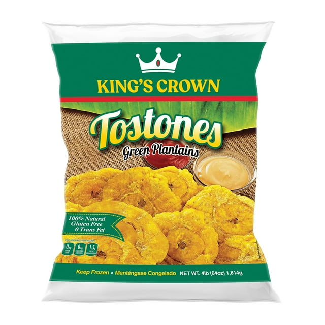 King's Crown Green Plantains Tostones, Frozen, 4 lbs.
