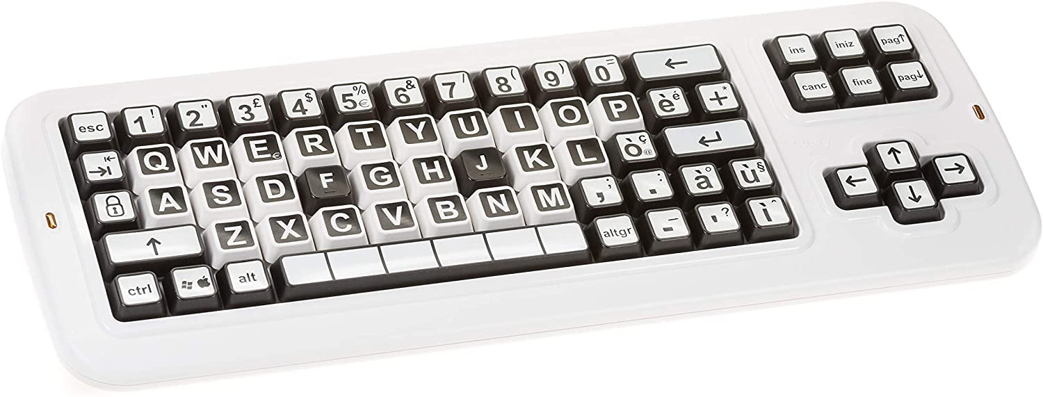 Clevy Color Coded US Computer Keyboard with Lowercase White 
