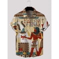 thumbnail image 3 of Summer Hawaiian Men's Shirts Mayan Culture Short Casual Sleeve Printed Clothing Large Extra Social Top Newcomer Sale Floral, 3 of 6