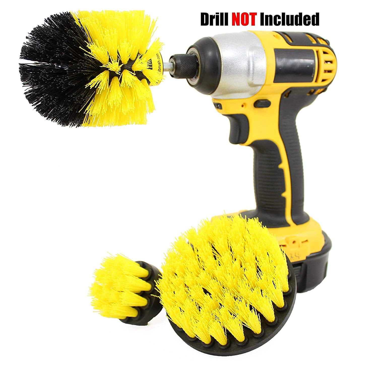 2pcs Electric Drill Brush Attachment for Car Tile Grout Flooring Cleaning 