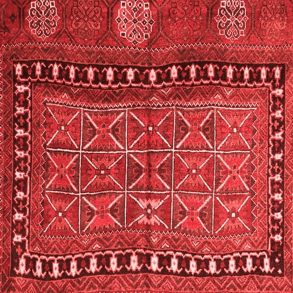 Ahgly Company Indoor Square Persian Red Traditional Area Rugs, 5' Square