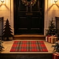 thumbnail image 4 of Pincandy Christmas Tartan Plaid Doormat 15.74 x 23.62 Inch Antiskid Entry Rug with Red & Green Classic Check Pattern for Indoor Outdoor Front Door, Porch & Hallway Holiday Decor, 4 of 6