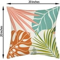 thumbnail image 2 of Tropical Pillow Covers 20x20 Green Teal Aqua Blue Coral Orange Palm Leaves Plant Throw Pillows for Couch Summer Leaf Pillowcase Outdoor Decorative Cushion Case for Sofa Bed Decorations Set of 2, 2 of 6