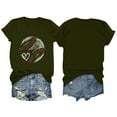 thumbnail image 2 of Green Women's Short Sleeve T-shirt, Women Daily Casual Printed Short Sleeve O Neck T Shirt Tops,Women's Short sleeve T-shirt XL, 2 of 6