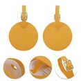thumbnail image 3 of Unique Bargains 1 Pc Round Luggage Tag for Travelling Ginger Yellow Polyurethane, 3 of 5