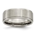 thumbnail image 1 of 8 mm Titanium Ridged Edge Brushed & Polished Band, Size 8, 1 of 1