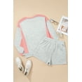 thumbnail image 5 of Women's Light Grey Color Block Raw Hem Pullover and Casual Shorts Set, (US 16-18)XL, 5 of 12