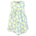 thumbnail image 4 of Hudson Baby Infant and Toddler Girls Cotton Dress and Cardigan Set, Blue Lemons, 5T, 4 of 5