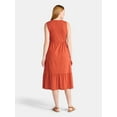 thumbnail image 2 of Time and Tru Women's Sleeveless Tiered Cotton Midi Dress, Sizes XS-XXXL, 2 of 4