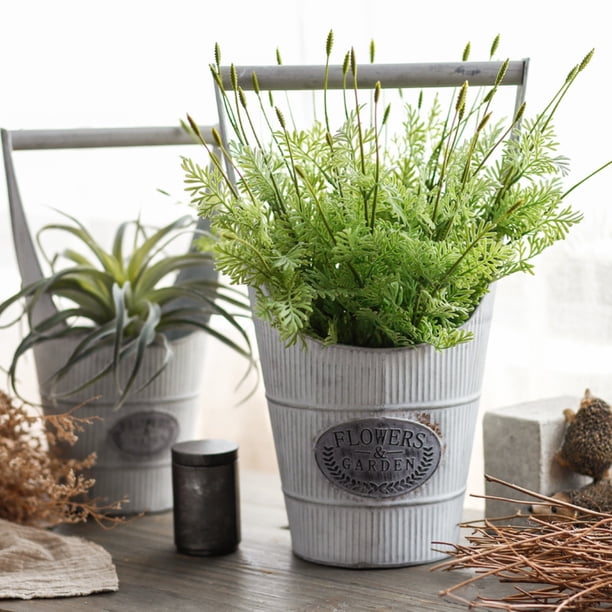 Plantas verdes artificiales para la decoración del hogar - Césped plástico sintético de 15,5" de altura - Decoración de oficinas de hotel interior