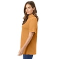 thumbnail image 3 of Woman Within Plus Size Ribbed Short Sleeve Turtleneck, 3 of 6