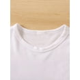 thumbnail image 2 of Girls' White Crew Neck Knit T-Shirt - Floral Print Short Sleeve Top, Breathable & Durable Summer Casual Wear, Machine Washable Regular Fit for Outdoor Play & Everyday Outfits, Comfortable Fabric, 2 of 6