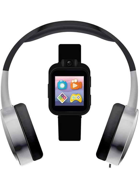 iTech Junior Boys Headphones & Smartwatch Set - Black/Silver 9207M-40-G28
