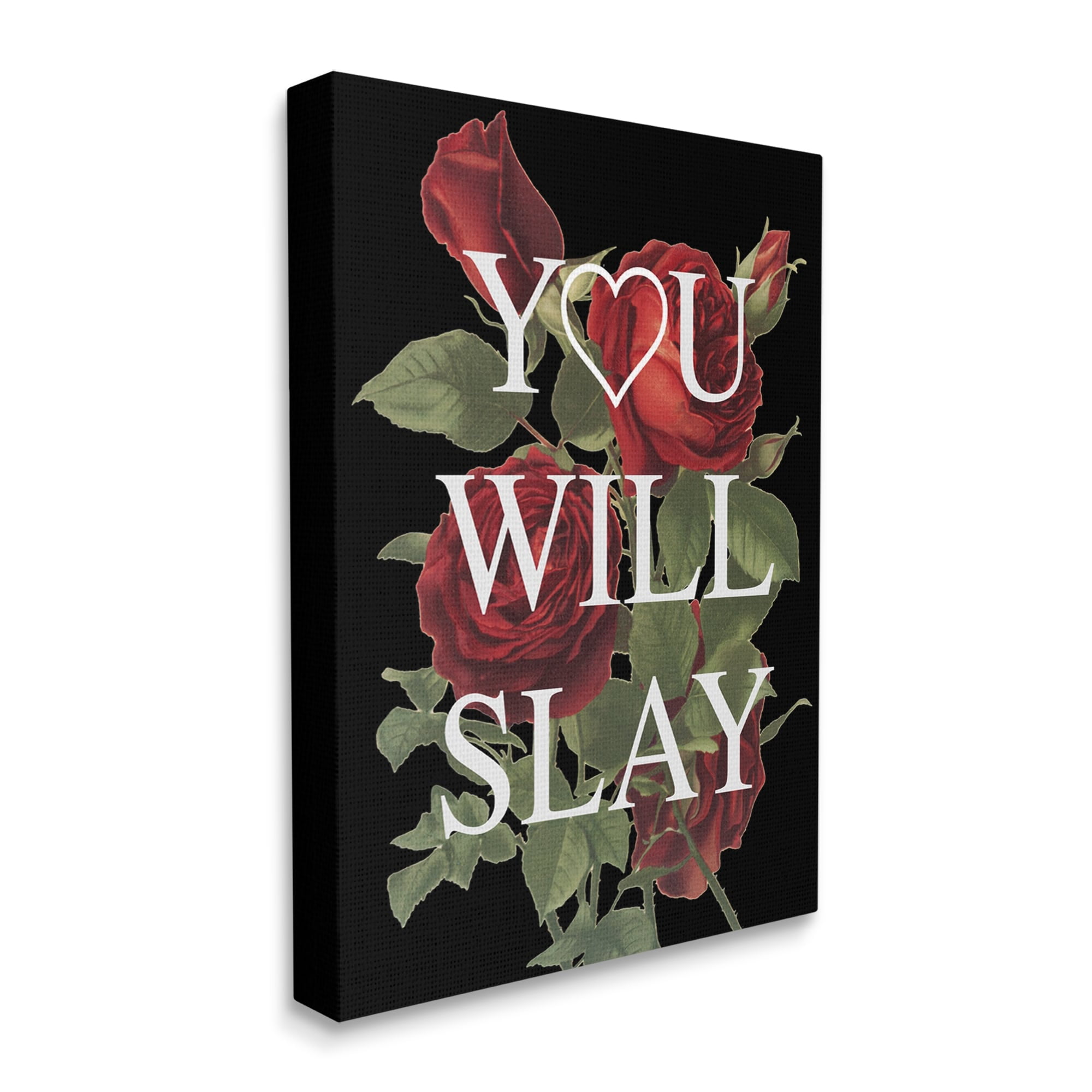 Stupell Industries You Will Slay Chic Red Roses Glam Phrase Canvas Wall Art, 16 x 20, Design by Lil' Rue