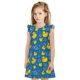 thumbnail image 1 of Fotbe Rubber Duck Vestido de Dormir para Niñas de 3 a 10 Años, Mangas Cortas, Estilo Princesa, Pijama Camisón con Mangas Voladas-Large, 1 of 6