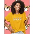 thumbnail image 2 of Corgi Pups Banner T-Shirt Women -Image by Shutterstock, Female Medium, 2 of 4