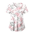 thumbnail image 2 of COMVALUE Cozy Fit Plus Size Scrub Shirts Medical Uniforms Tops Print Scrubs with Design (Light Pink, XL), 2 of 8