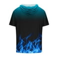 thumbnail image 3 of DDAPJ pyju Fashion Hoodie for Men Flame 3D Printed Short Sleeve Hooded T-shirt Casual Athletic Drawstring Sweatshirts Blue S, 3 of 4