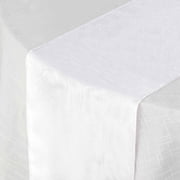 Efavormart WHITE Premium Polyester Table Top Runner For Weddings Birthday Party Banquets Decor Fit Rectangle and Round Table