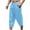 Sky Blue-14, variant on Owordtank Men's Cotton Linen Casual Cropped Pants Beach Capris with Pockets