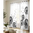 thumbnail image 5 of Dandelion Sheer Curtains 84 Inch Length 2 Panels Set for Living Room/Bedroom, Black White Modern Country Rustic Plants Kitchen Curtains Grommet Semi-Sheer Curtains Drapes Window Treatments 42"x84"x2, 5 of 7