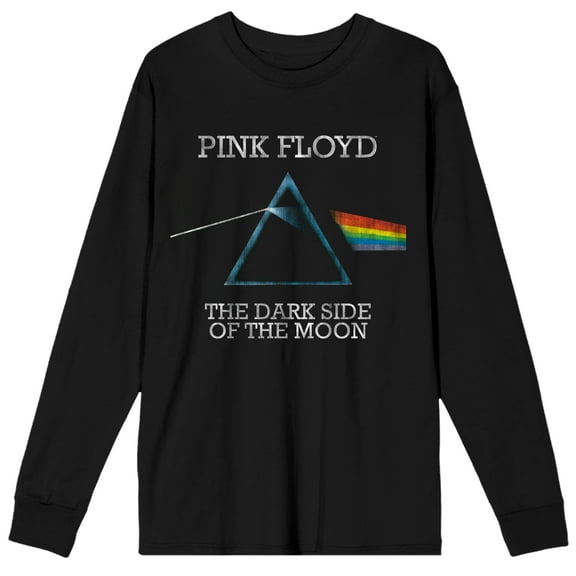 Pink Floyd The Dark Side Of The Moon Crew Neck Long Sleeve Men's Black Tee-3XL
