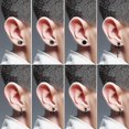 thumbnail image 4 of Juego de 8 pares de pendientes de aro de acero inoxidable Yashi para hombre, 4 of 5