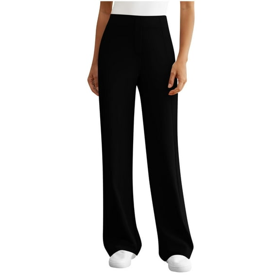 Babcutegg Womens Yoga Pants Soild Color Lightweight Straight Leg Elastic Waist Quick Dry Sport Clothes for Women Black Size M