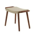 thumbnail image 3 of Manhattan Comfort Geta Linen Fabric/Wood Ottoman in Barley Cream/Antique Walnut, 3 of 4