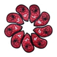 thumbnail image 2 of 9 Pieces Golf Iron Club Head Covers Classic Spiders PU Golf Wedge Covers Set red, 2 of 10