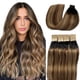 thumbnail image 1 of Munx 20 extensiones de cabello de 2.12 oz con cinta en Balayage de color negro oscuro a marrón medio con cinta rubia ceniza en extensiones de cabello humano extensiones de cabello real recto 22 pulgad, 1 of 5