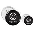 thumbnail image 1 of White Playful Face Cute Chat Happy Pins  Badge Button Design Kit Craft Sets, 1 of 3