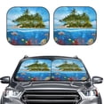 thumbnail image 2 of Fotbe Island And Coral Reef 2-Piece Car Windshield Sun Shade | Sun Blocker for Car Windshield | Foldable Automotive Interior Accessories for Sun Protection-Small, 2 of 6