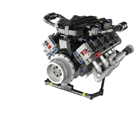 CYFW V8 Engine Model Kit for Adults, 8-Cylinder Mechanical Car Engine Model with LED Lights and Sound Effects, Interactive DIY Building Block Toy 1PC