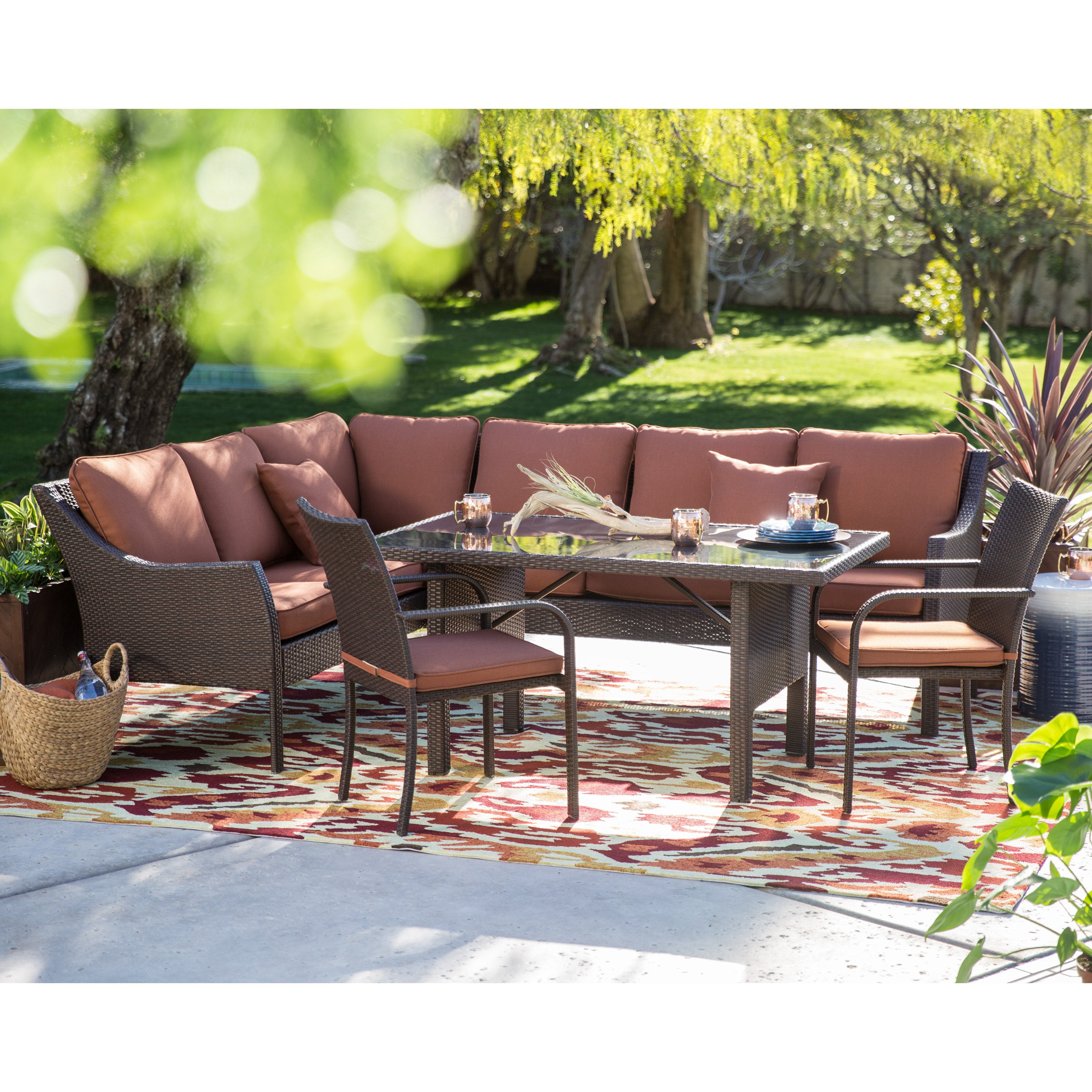 Belham Living Devon All Weather Wicker Sofa Sectional Patio Dining Devon All Weather Wicker Sofa Sectional